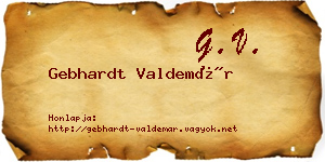 Gebhardt Valdemár névjegykártya